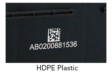 Laser Mark on Black HDPE Plastic